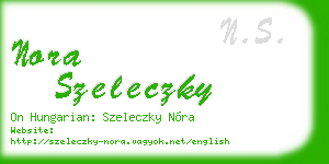 nora szeleczky business card